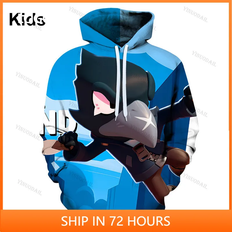 

Brawls Children's Crow Shoot Game 3D Print Hoodie Womens Clothing Sweatshirts Star Women Kids Leon Tops 2021 Boys Girls