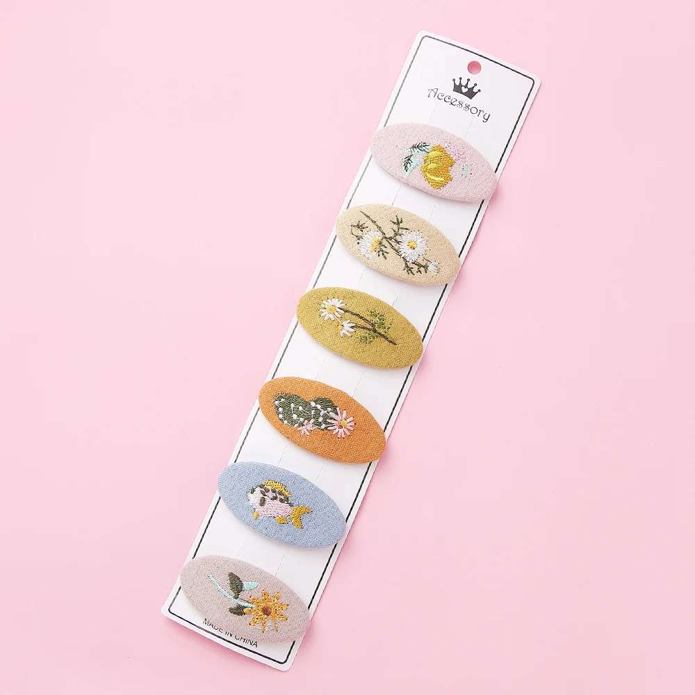 6pcs/lot New Lovely Flower Hairclips Embroidery Hairpins for Girls Hair Clip Kids Headwear Children Accessories Baby BB Clips
6pcs/lot New Lovely Flower Hairclips Embroidery Hairpins for Girls Hair Clip Kids Headwear Children Accessories Baby BB Clips