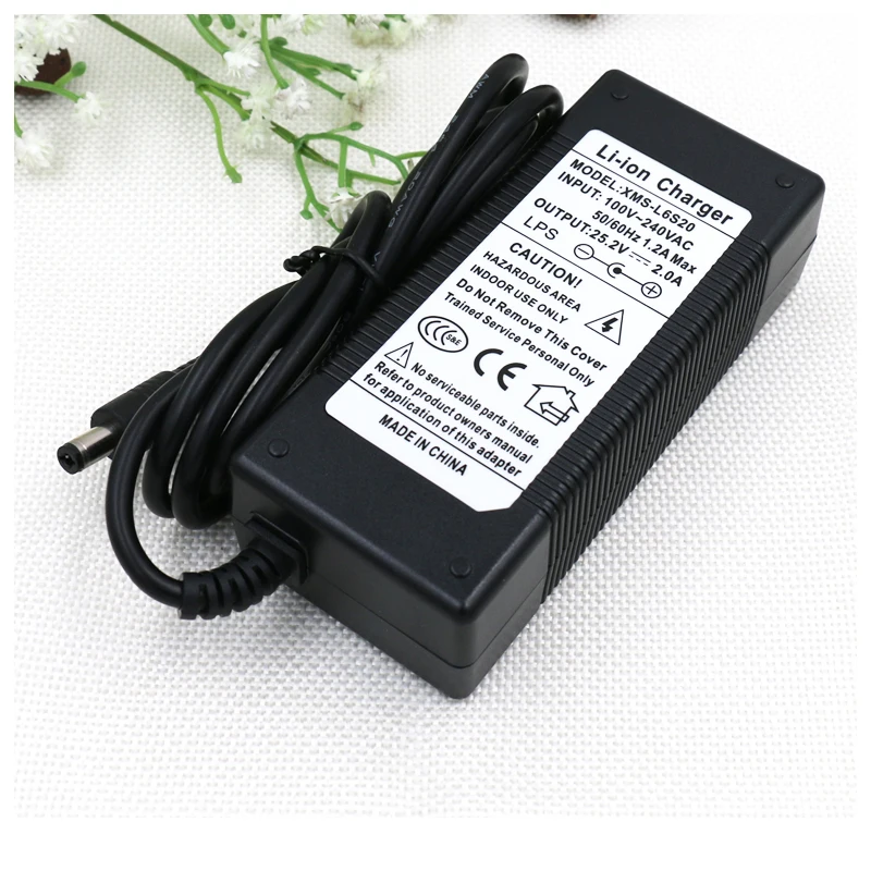 AERDU 25 2 V 2A 6S 24V блок питания литий ионный аккумулятор зарядное устройство AC 100 240V