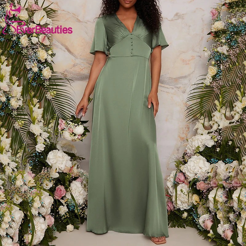 Bridesmaid Dresses Satin V-Neck Robe De Soiree De Mariage Short Sleeves свадебное платье 2021 A-Line Vestido De Fiesta De Boda
Bridesmaid Dresses Satin V-Neck Robe De Soiree De Mariage Short Sleeves свадебное платье 2021 A-Line Vestido De Fiesta De Boda