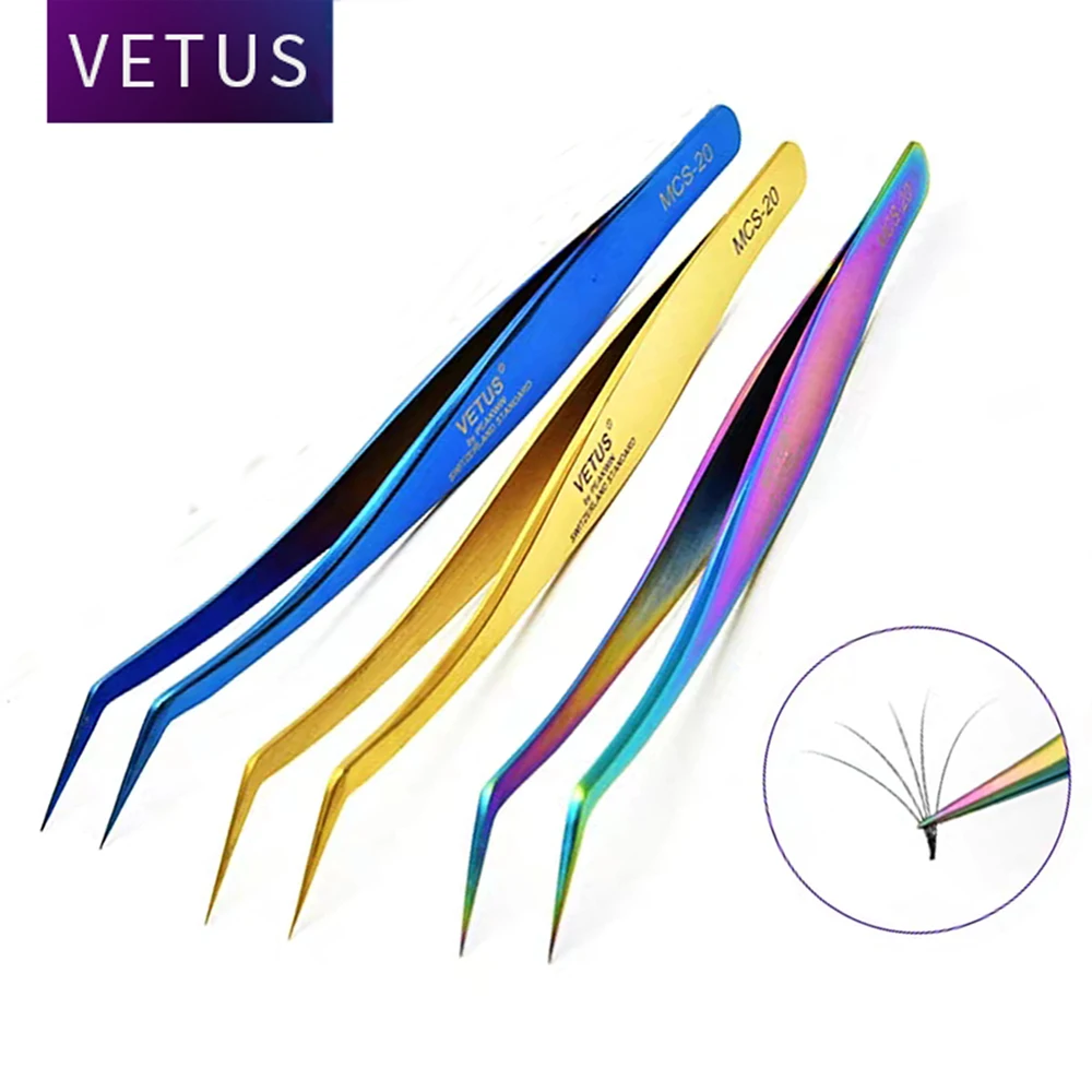 Vetus Eyelash Extension Tweezers Anti-magnetic Volume Lash Tweezers Gold Eyebrow Pincet 
Vetus Eyelash Extension Tweezers Anti-magnetic Volume Lash Tweezers Gold Eyebrow Pincet