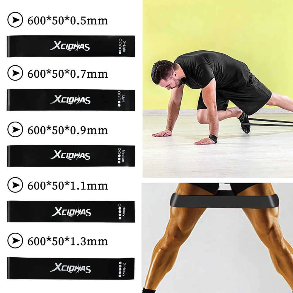 XC LOHAS Resistance Bands 10-50lbs Yoga Pilates Gym Training Fitness Rubber Bands 5 Level Expander Crossfit Rubber Loops Unisex