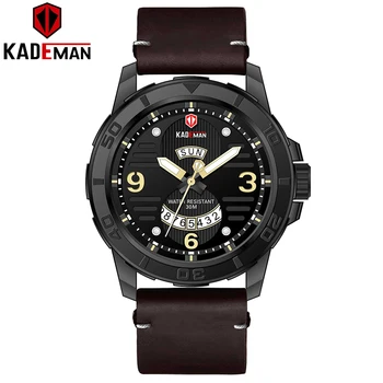 KADEMAN Watch Men 2019 Top Brand Casual Male Clock Leather Strap Quartz Wristwatches Week Date Display Waterproof Orologio Uomo
KADEMAN Watch Men 2019 Top Brand Casual Male Clock Leather Strap Quartz Wristwatches Week Date Display Waterproof Orologio Uomo