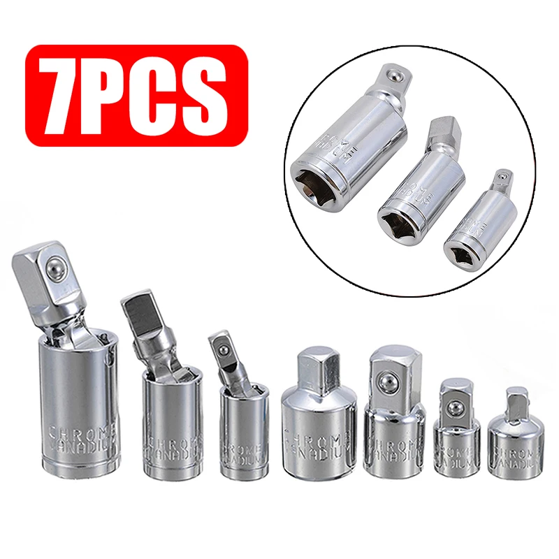 7pcs 1/4 3/8 1/2" Drive Socket Converter Wrench Joint Adapter Set Swivel Universal Joint Adaptor Air Impact Socket Set
7pcs 1/4 3/8 1/2" Drive Socket Converter Wrench Joint Adapter Set Swivel Universal Joint Adaptor Air Impact Socket Set
