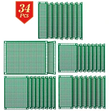 PCB 34 Universal Board Prototype for Arduino Copper Double Side 4x6 5x7 3x7 2x8 Kit FR4 Printed Universal Circuit Perfboard DIY
PCB 34 Universal Board Prototype for Arduino Copper Double Side 4x6 5x7 3x7 2x8 Kit FR4 Printed Universal Circuit Perfboard DIY
