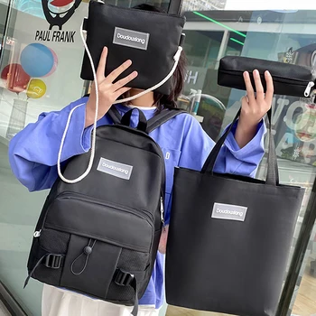 4 set Backpack Casual Women Shoulder Bags Candy Colour Women Backpack Multi-pocket School bag for teenage girls Mochilas Female
4 set Backpack Casual Women Shoulder Bags Candy Colour Women Backpack Multi-pocket School bag for teenage girls Mochilas Female