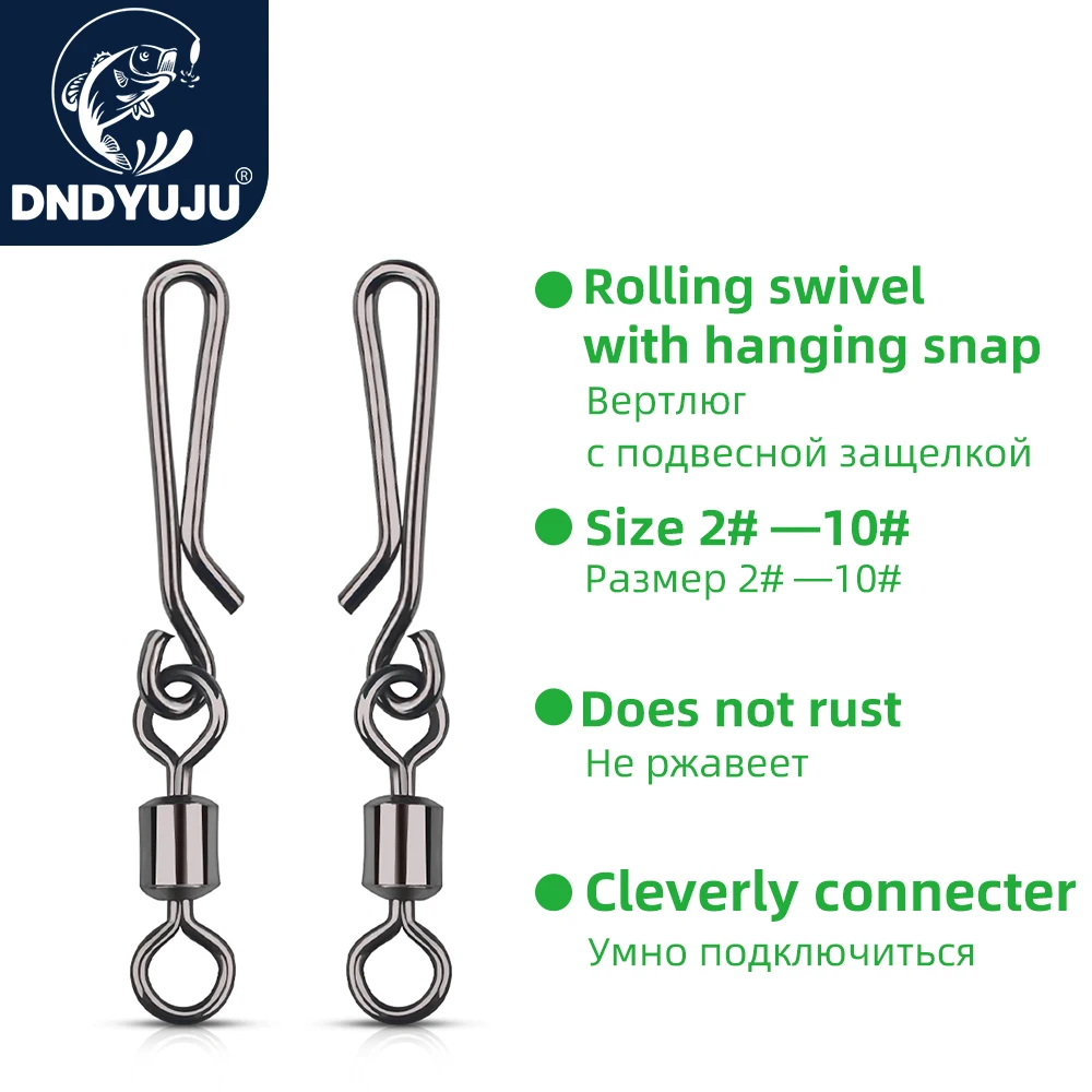 DNDYUJU 50pcs Fishing Connector 2#-10# Stainless steel Interlock Pin Snap Rolling Swivel For Fishhook Lure Fishing Accessories 
DNDYUJU 50pcs Fishing Connector 2#-10# Stainless steel Interlock Pin Snap Rolling Swivel For Fishhook Lure Fishing Accessories