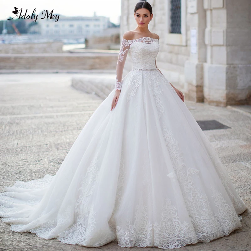 Adoly Mey Glamorous Appliques Sashes Beaded Lace A-Line Wedding Dresses 2020 Elegant Boat Neck Long Sleeve Vintage Bridal Gown
Adoly Mey Glamorous Appliques Sashes Beaded Lace A-Line Wedding Dresses 2020 Elegant Boat Neck Long Sleeve Vintage Bridal Gown