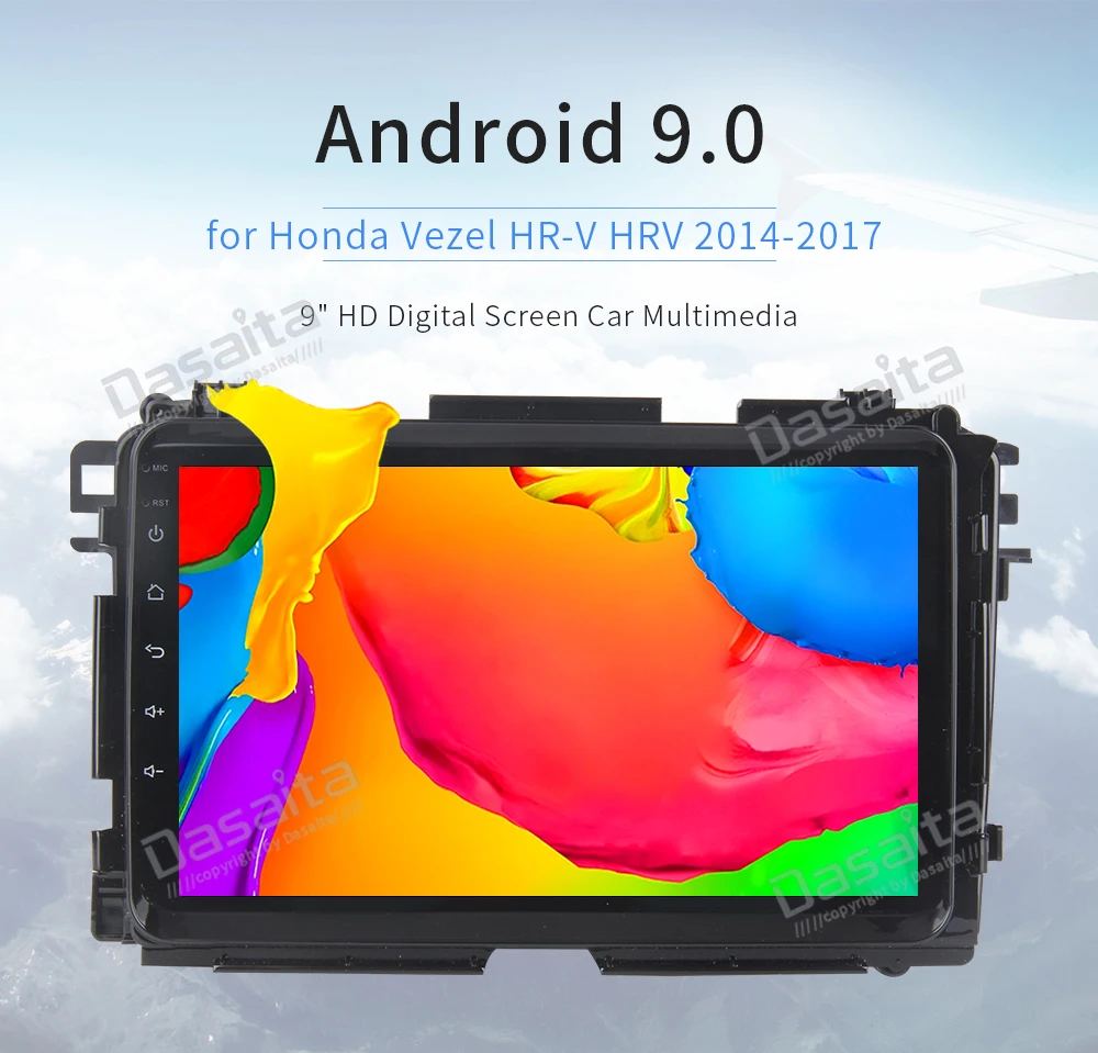 Perfect Android 9.0 car Built-in GPS for Honda Vezel HR-V HRV 2015 2016 2017 with 9" Display Octa Core 32GB ROM auto Stereo Multimedia 0