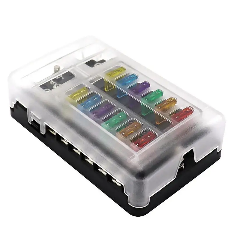 32V Fuse Box Holder M5 Stud LED Warning Light 12 Ways Blade Block for Car Auto Good Mechanical Strength and Insulation
32V Fuse Box Holder M5 Stud LED Warning Light 12 Ways Blade Block for Car Auto Good Mechanical Strength and Insulation