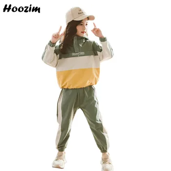 Spring Sport Suit For Girls 4-12 Years Colorblock Drawstring Hem Sweatshirt+ Pants Set Children High Street girls Clothing Set
Spring Sport Suit For Girls 4-12 Years Colorblock Drawstring Hem Sweatshirt+ Pants Set Children High Street girls Clothing Set