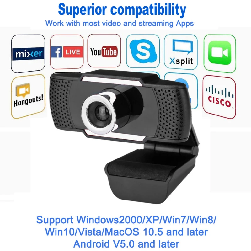 Webcam 1080P HD Mini Computer PC WebCamera With Microphone Rotatable Cameras For Live Broadcast Video Calling Conference Work
Webcam 1080P HD Mini Computer PC WebCamera With Microphone Rotatable Cameras For Live Broadcast Video Calling Conference Work