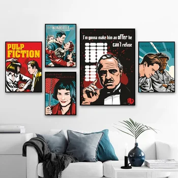 The Godfather Amelie The Shawshank Redemption Pulp Fiction Art Canvas Poster Home Wall Decor (No Frame) 
The Godfather Amelie The Shawshank Redemption Pulp Fiction Art Canvas Poster Home Wall Decor (No Frame)