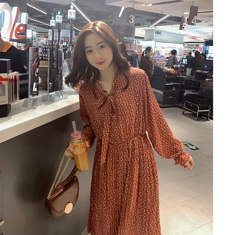 2020 Spring New Style Small Floral Bow Base Dress Elegant Waist Hugging Slimming Spring Clothing WOMEN'S Dress
2020 Spring New Style Small Floral Bow Base Dress Elegant Waist Hugging Slimming Spring Clothing WOMEN'S Dress