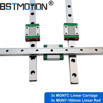 MR7 7mm linear rail guide MGN7 length 100mm x3pcs with 3pcs mini MGN7C linear block carriage miniature linear motion guide way
MR7 7mm linear rail guide MGN7 length 100mm x3pcs with 3pcs mini MGN7C linear block carriage miniature linear motion guide way