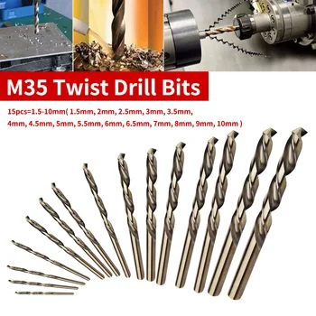 1.5-10mm 15pcs Cobalt Drill Bits For Metal Wood Working M35 HSS Co Steel Straight Shank Twist Drill Bit Power Tools
1.5-10mm 15pcs Cobalt Drill Bits For Metal Wood Working M35 HSS Co Steel Straight Shank Twist Drill Bit Power Tools