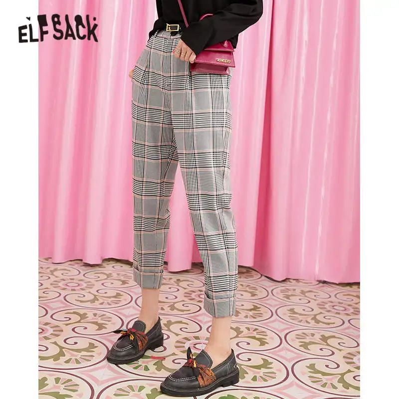 ELFSACK Gray Plaid Colorblock Button Placket Women Casual Pants 2019 Winter British High Waist Office Ladies Basic Trouser
ELFSACK Gray Plaid Colorblock Button Placket Women Casual Pants 2019 Winter British High Waist Office Ladies Basic Trouser