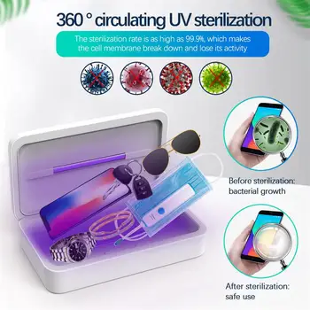 Wireless charging 15W mercury lamp sterilization With LED UV Sterilizer Box Mask Accessoires Rechargeable Disinfection Box 
Wireless charging 15W mercury lamp sterilization With LED UV Sterilizer Box Mask Accessoires Rechargeable Disinfection Box