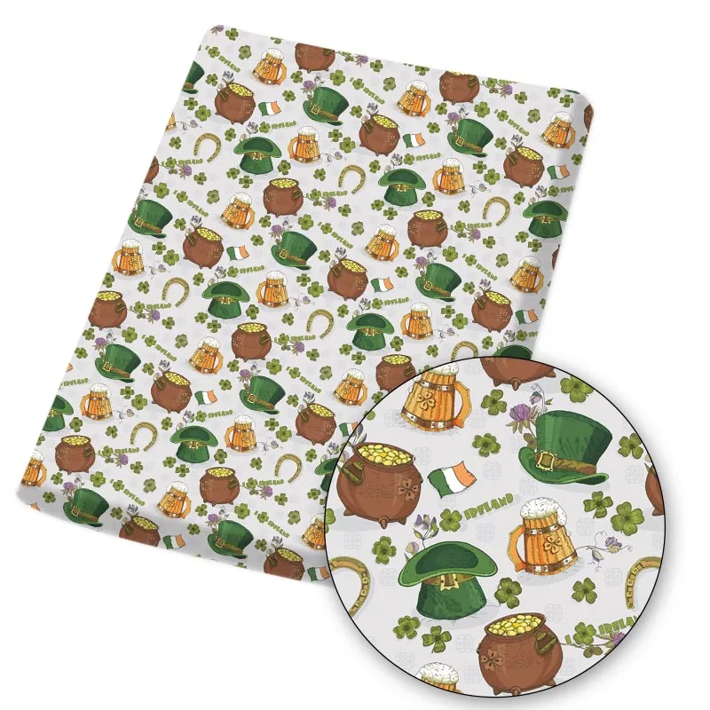 St. Patrick's Day Polyester Cotton Fabric Printed Cloth Sheet DIY Dress Supplies Handmade Mask Home Textile 45*145cm 1pc
St. Patrick's Day Polyester Cotton Fabric Printed Cloth Sheet DIY Dress Supplies Handmade Mask Home Textile 45*145cm 1pc