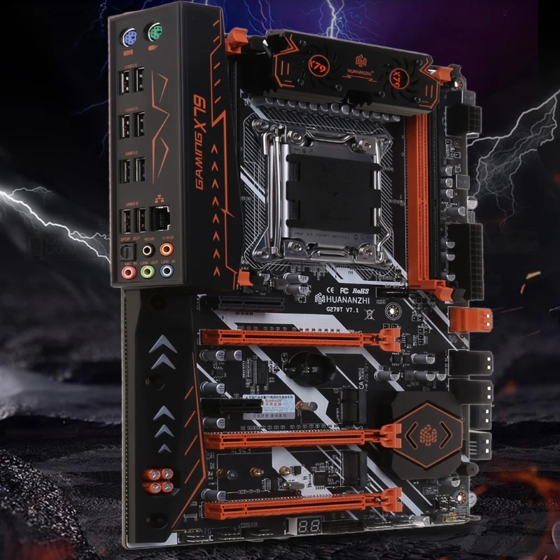 Материнская плата LX0B huanzhi X79 материнская LGA 2011 ATX USB3.0 SATA3 PCI-E NVME M.2 поддержка 4x16G REG ECC