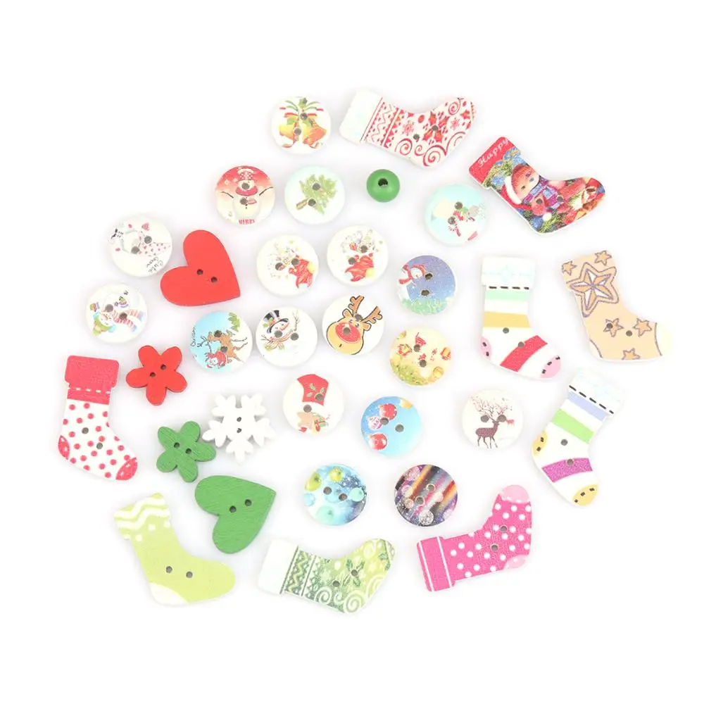 Wood Buttons Heart Stocking Star Round For Crafts Clothing Scrapbooking Two Holes At Random 3cm x 2cm - 1.5cm x 1.4cm, 1 Pack
Wood Buttons Heart Stocking Star Round For Crafts Clothing Scrapbooking Two Holes At Random 3cm x 2cm - 1.5cm x 1.4cm, 1 Pack