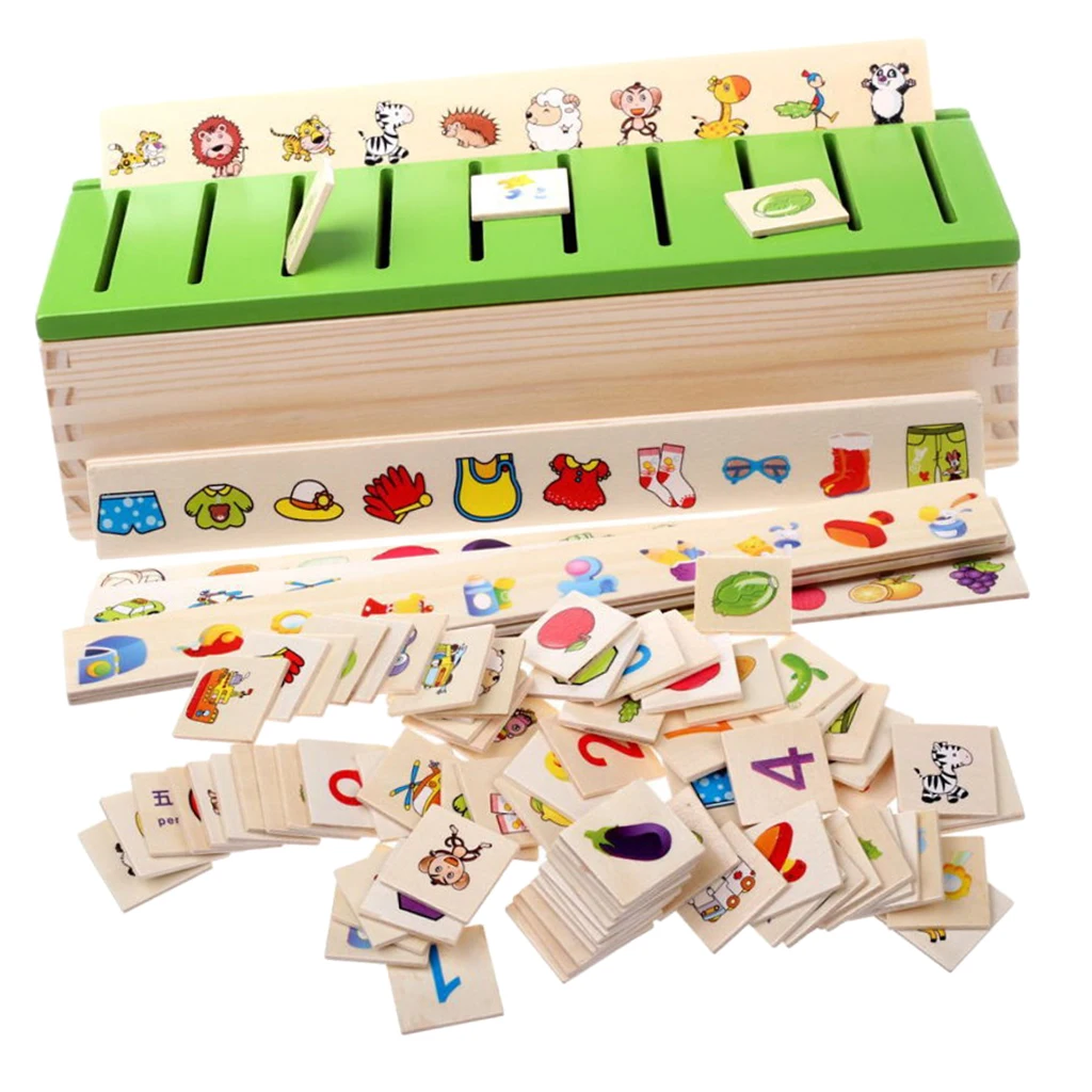 Preschool Kids Sorting Toys Category Matching Wooden Montessori Educational Toys 8 Category Groups with Sorting Box Preschool Kids Sorting Toys Category Matching Wooden Montessori Educational Toys 8 Category Groups with Sorting Box