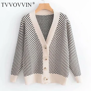 TVVOVVIN 2019 autumn women's new sweater Korean version of the loose striped sweater cardigan long-sleeved V-neck X728
TVVOVVIN 2019 autumn women's new sweater Korean version of the loose striped sweater cardigan long-sleeved V-neck X728