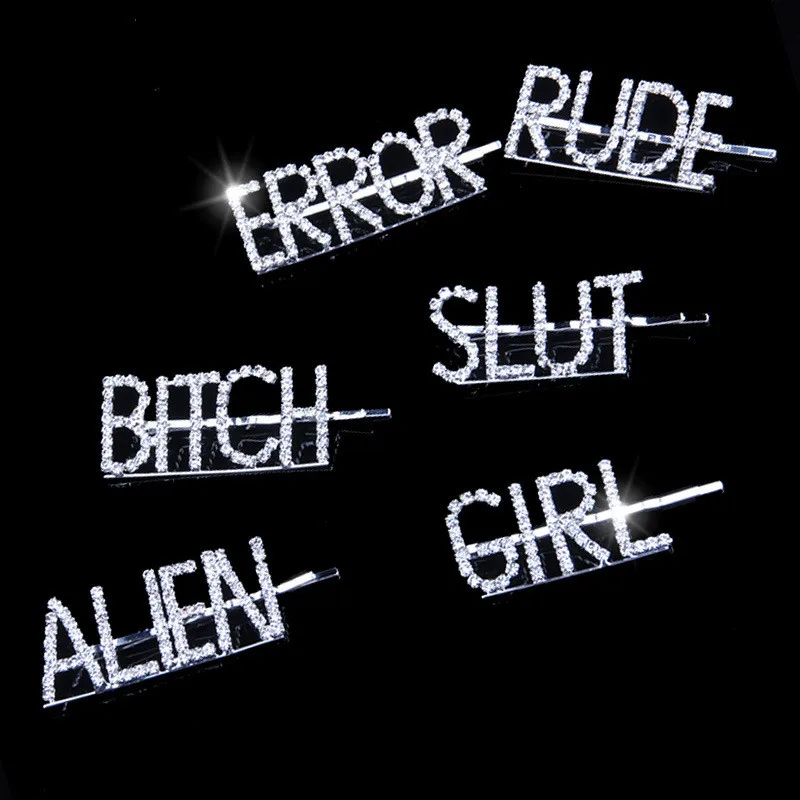 New Fashion Crystal Hairpin Shiny Rhinestones GLAM DRIPPIN Letters Hair Clips Hair Accessories for Women Girl
New Fashion Crystal Hairpin Shiny Rhinestones GLAM DRIPPIN Letters Hair Clips Hair Accessories for Women Girl