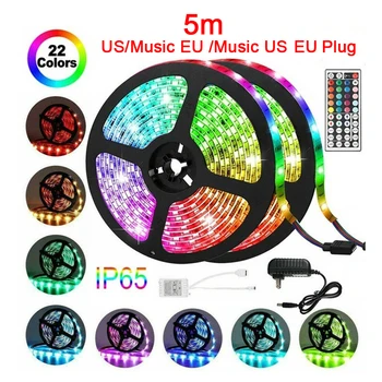 5M Led Strip Lights Kit 5050 RGB 16.4Ft Led Light Strip 150 LEDs 12V 2A Waterproof Flexible Strip Lamp with Music IR Controller
5M Led Strip Lights Kit 5050 RGB 16.4Ft Led Light Strip 150 LEDs 12V 2A Waterproof Flexible Strip Lamp with Music IR Controller