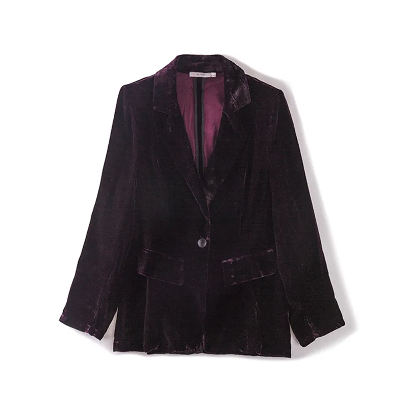 Europe And America New Gold Velvet Suit Women's One-Button Loose-Fit Long Sleeve Suit High Order Fashion Elegant Coat 2019 Femal 
Europe And America New Gold Velvet Suit Women's One-Button Loose-Fit Long Sleeve Suit High Order Fashion Elegant Coat 2019 Femal