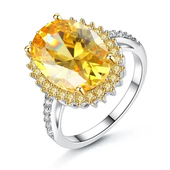 HR1358 Great Elliptical Yellow Zircon Ring in Europe and America 
HR1358 Great Elliptical Yellow Zircon Ring in Europe and America