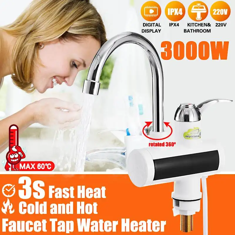 EU/US Plug Under Inflow Instant-Electric Faucet Tap Hot Water-Heater LED Display Bathroom Kitchen Hot Water-Heater
EU/US Plug Under Inflow Instant-Electric Faucet Tap Hot Water-Heater LED Display Bathroom Kitchen Hot Water-Heater