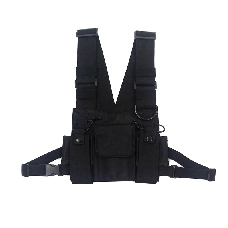 

adjustable Black Vest Hip Hop Streetwear Functional Tactical Harness Chest Rig Kanye West Waist Pack Chest Bag Fashion Nylon C3