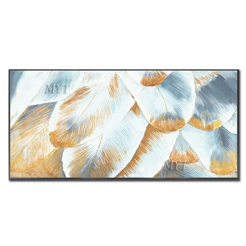

1 Panel Modern Canvas Handpainted Artwork Feathers Paintings on Canvas Wall Decor 100% hand painted painting for bedroom unframe