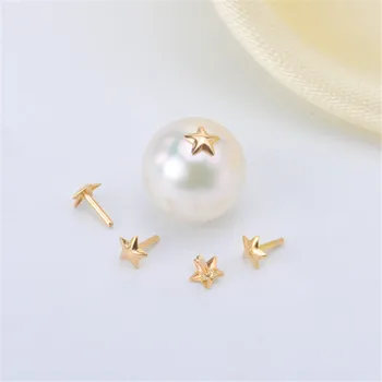 DIY accessories G18K gold,stars shape bottom tray T pin plug for Sealing patch for all-hole pearl
DIY accessories G18K gold,stars shape bottom tray T pin plug for Sealing patch for all-hole pearl
