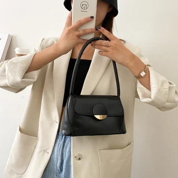 Casual Solid PU Leather Women Handbag Totes Female Round Buckle Shoulder Bags Popular Simple Female Daily Bag
Casual Solid PU Leather Women Handbag Totes Female Round Buckle Shoulder Bags Popular Simple Female Daily Bag