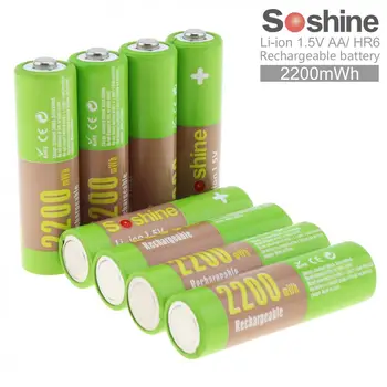 8pcs Soshine 2200mAh HR6 Li-ion 1.5V Rechargeable AA Battery with Portable Battery Box for Game Handle / Alarm / Clock / Toy
8pcs Soshine 2200mAh HR6 Li-ion 1.5V Rechargeable AA Battery with Portable Battery Box for Game Handle / Alarm / Clock / Toy