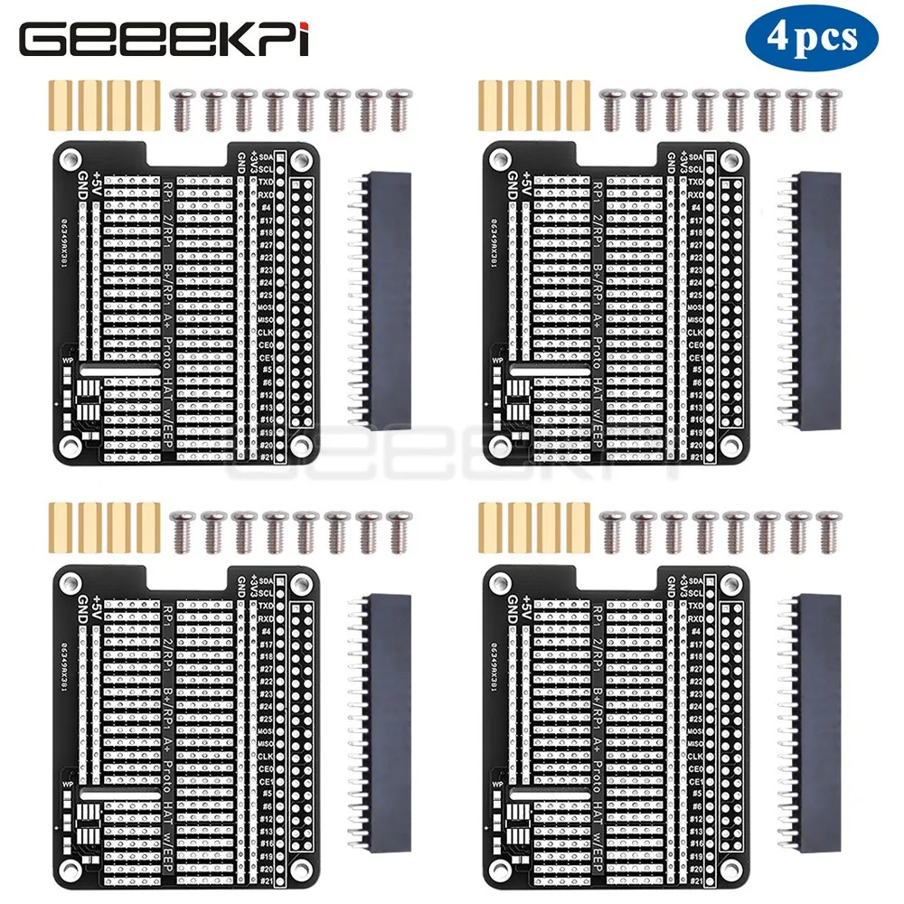 GeeekPi 4 шт. прототип шляпа макет DIY Прототип щит для Raspberry Pi 2 / 3 Модель B +