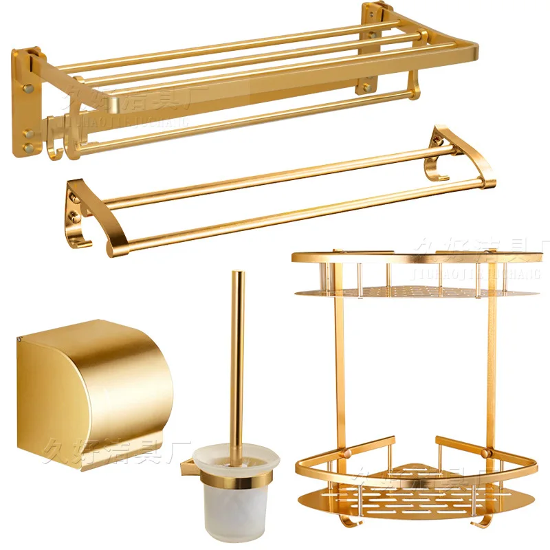 Alumimum Luxury Gold Color Five-Piece Bathroom Pendant cao zhi he Set Special Offer Source Direct Selling
Alumimum Luxury Gold Color Five-Piece Bathroom Pendant cao zhi he Set Special Offer Source Direct Selling