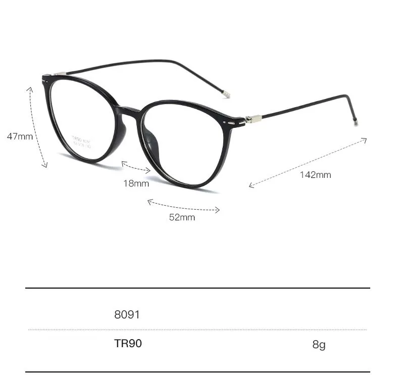 Okulary dla krótkowzroczności z wykończeniem Cat Eye Kobiety Mężczyźni Okulary krótkowzroczne Dioptria -0,5 -1,0 -2,0 -2,5 -3,0 -4,0 do -8,0 12 Hbf7c479170f44d4cb4e0c429e7afbc961