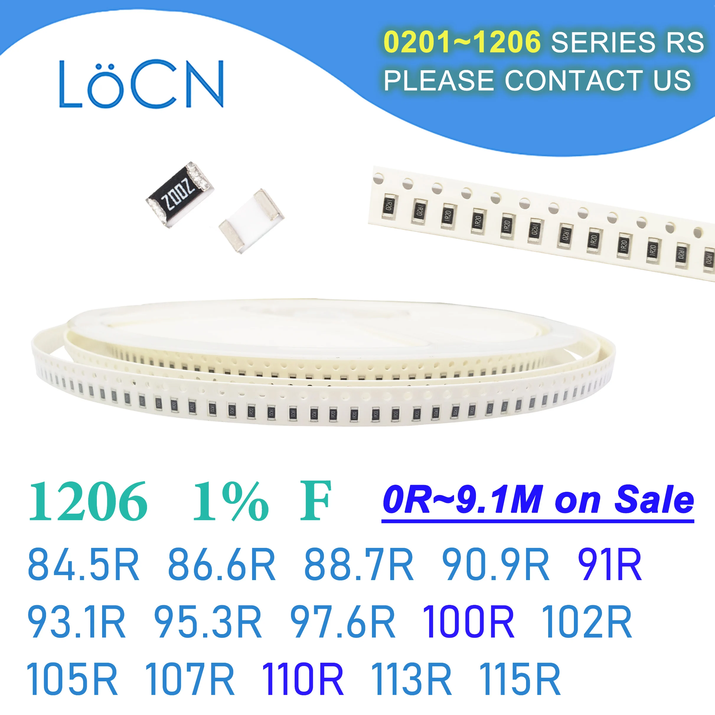 

1206 1% F 5000PCS SMD 84.5R 86.6R 88.7R 90.9R 91R 93.1R 95.3R 97.6R 100R 102R 105R 107R 110R 113R 115R 3216 Resistor OHM