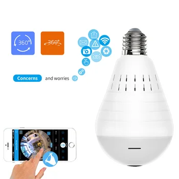 960P LED Light Camera Wireless Panoramic Home Security WiFi CCTV Fisheye Bulb Lamp IP Camera 360 Degree Home Security
960P LED Light Camera Wireless Panoramic Home Security WiFi CCTV Fisheye Bulb Lamp IP Camera 360 Degree Home Security