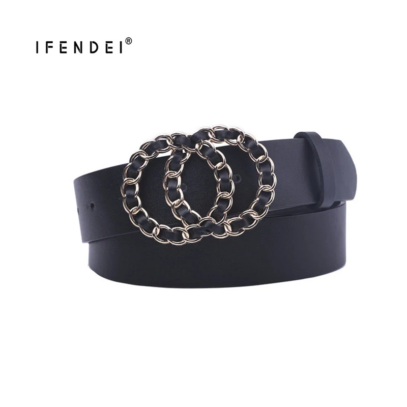 IFENDEI Women's Dress Belt with Double Chain Ring Buckle Soft Faux PU Belt
IFENDEI Women's Dress Belt with Double Chain Ring Buckle Soft Faux PU Belt