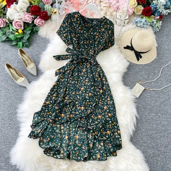 Boho Vintage 2020 floral print ruffles V Neck bandage long chiffon Dress summer Party Women beach holiday irregular tunic dress
Boho Vintage 2020 floral print ruffles V Neck bandage long chiffon Dress summer Party Women beach holiday irregular tunic dress