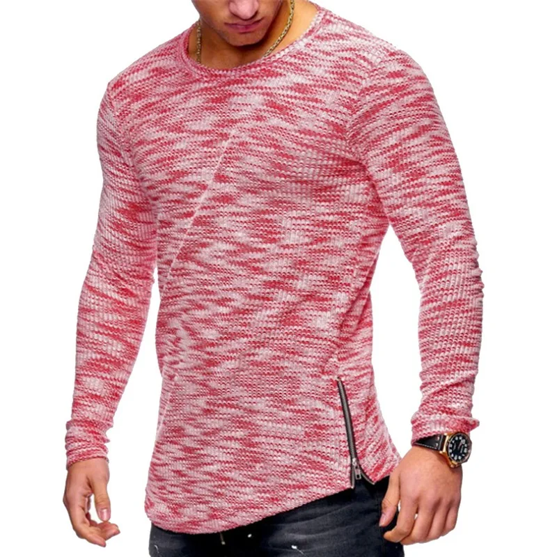 2020 Spring Autumn Fashion Men's Casual Long Tshirt Zipper Irregular O-Neck Striped Knitted Long Sleeve T Shirt Tops
2020 Spring Autumn Fashion Men's Casual Long Tshirt Zipper Irregular O-Neck Striped Knitted Long Sleeve T Shirt Tops