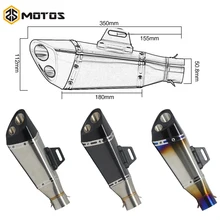 ZS MOTOS כפול חורים אוניברסלי אופנוע עמעם פליטת צינור עבור Akrapovic צינור Fit R1 cb600f ZX6R nmax155 cbr1000rr(China)