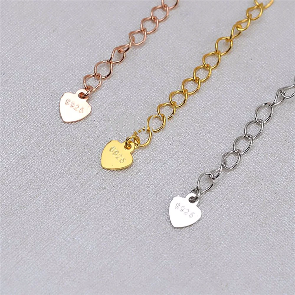 Wholesale Fashion Jewelry Findings 925 Sterling Silver/Gold Extension Chains with Heart Tag for Necklace Bracelets
Wholesale Fashion Jewelry Findings 925 Sterling Silver/Gold Extension Chains with Heart Tag for Necklace Bracelets