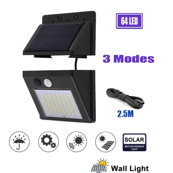 Solar Lights Outdoor 64/30 LED Motion Sensor Solar Wall Light with Remote Controller Waterproof Security Lamp for Street Garden
Solar Lights Outdoor 64/30 LED Motion Sensor Solar Wall Light with Remote Controller Waterproof Security Lamp for Street Garden