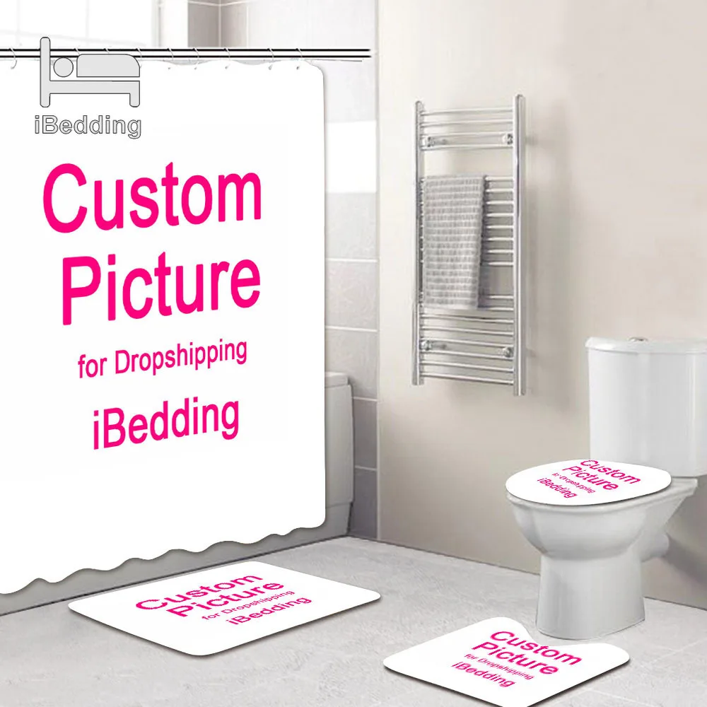 Пользовательский комплект для ванной комнаты водонепроницаемая занавеска душа