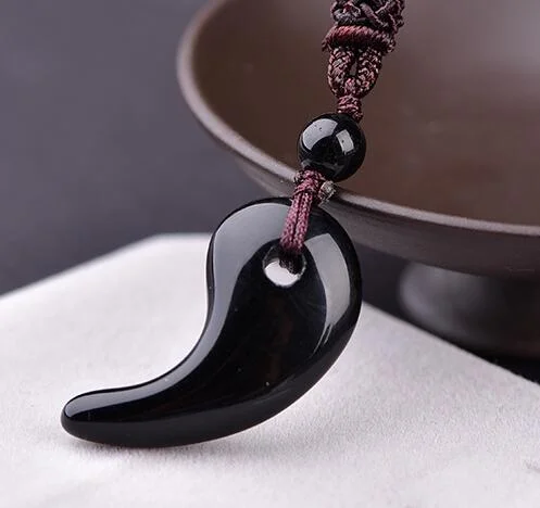 Magatama pendant&ampnecklace obsidian energy crystal pendants ethnic characteristics necklace gifts | Украшения и аксессуары